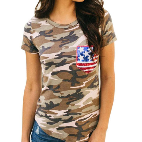 US Camouflage T Shirt